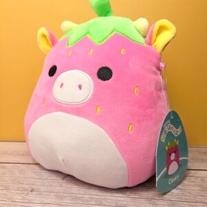 Strawberry Cow Squishmallow Plush - Cleary